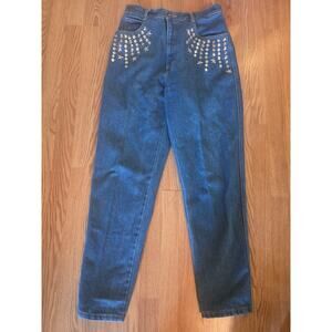 VTG Monique Jeans Size 13/14 Glam Rock 80's Studded Embellished High Rise